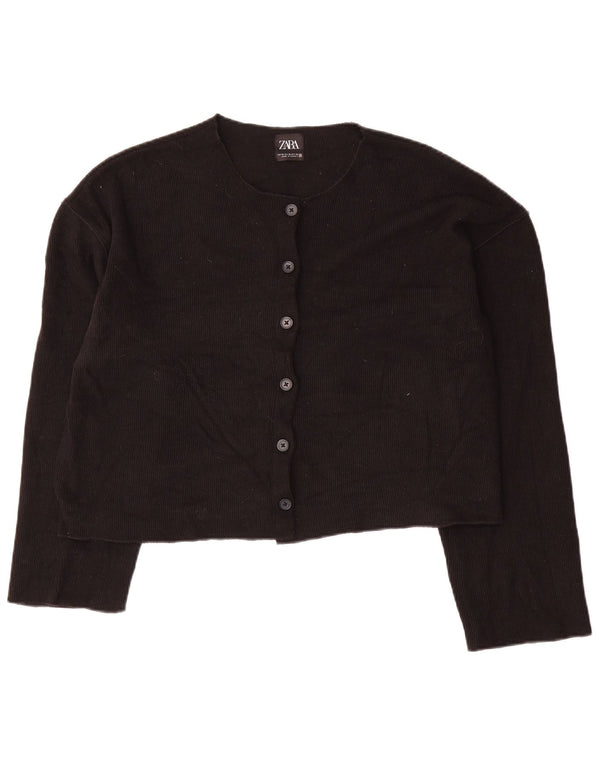 Sweter damski Zara Crop Cardigan UK 18 XL, czarny poliester