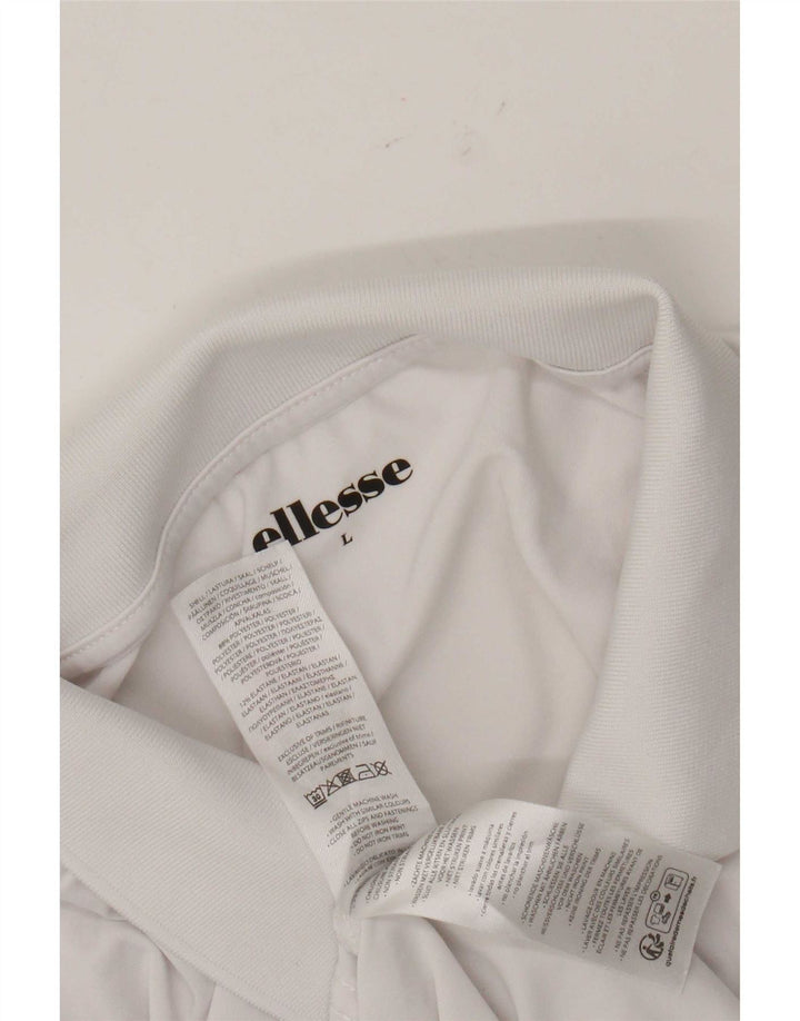 Męska koszulka polo Ellesse, duża, biała, poliestrowa