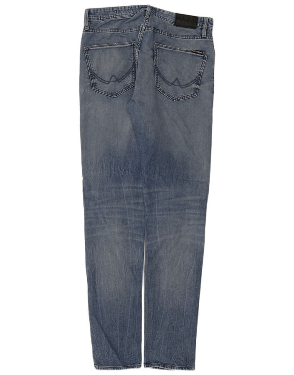 Męskie jeansy Superdry Slim Tapered W32 L34 Niebieskie, bawełniane