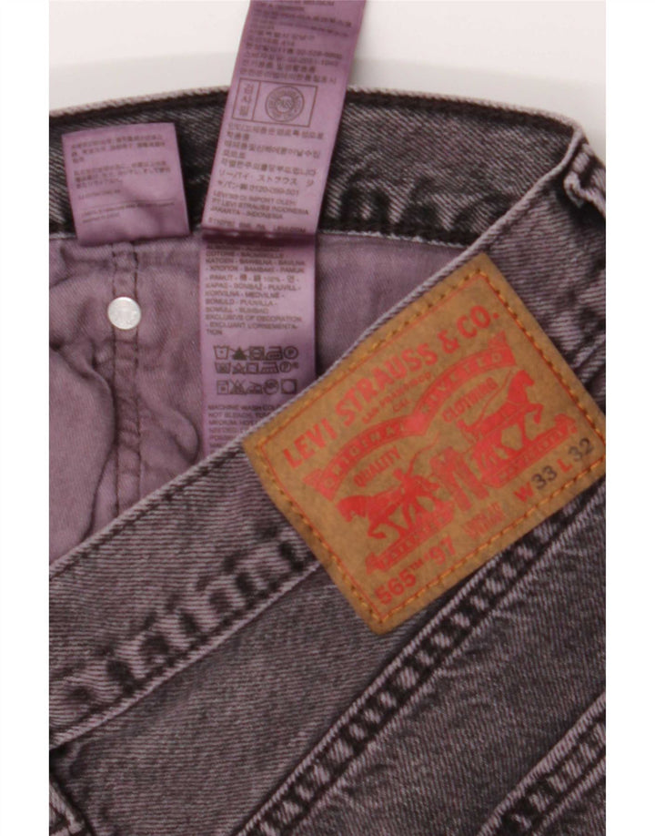 Męskie jeansy Levi's 565 Straight W33 L32 Fioletowa bawełna