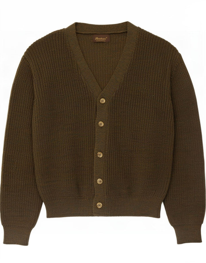 Vintage męski sweter kardigan, duży Khaki