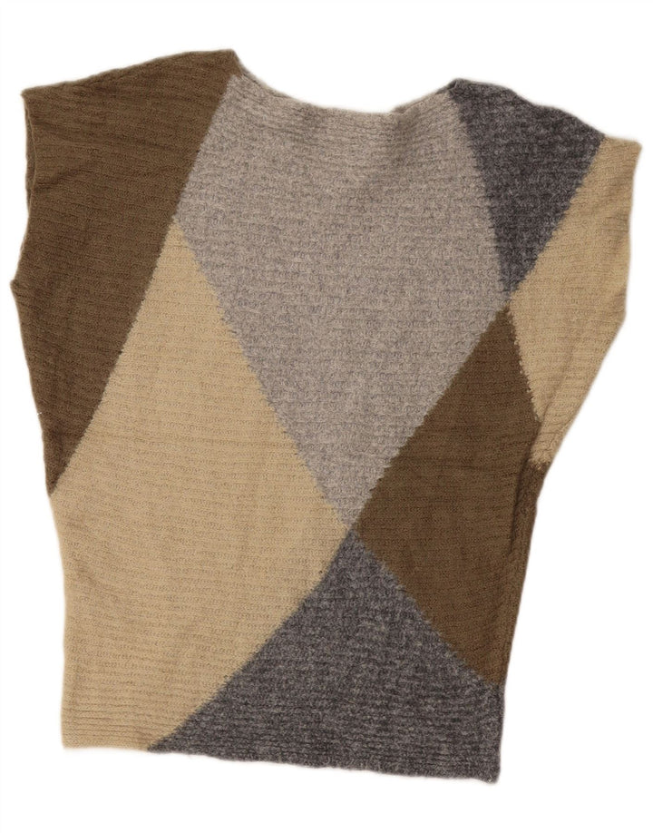 Damski sweter BENETTON z dekoltem w łódkę UK 14, średni, wielokolorowy