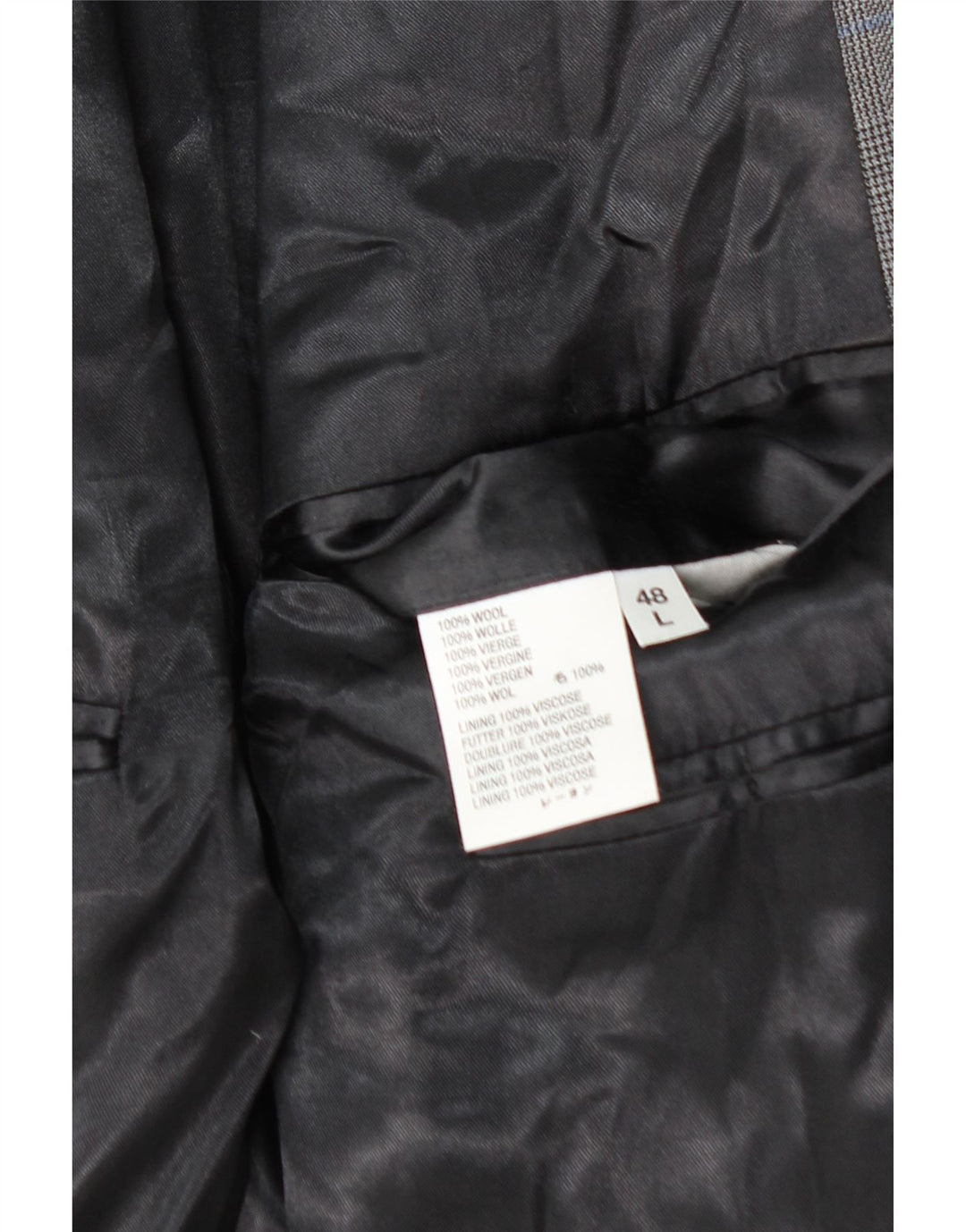 AQUASCUTUM Męska marynarka zapinana na 3 guziki UK 48 4XL Szara wełniana kratka