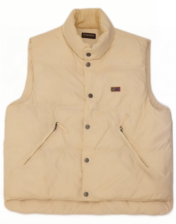 Męska wyściełana kamizelka Napapijri Graphic UK 38 Medium Off White Poliamid