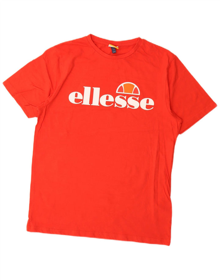 Damska koszulka z grafiką Ellesse Top UK 12, średnia czerwona bawełna