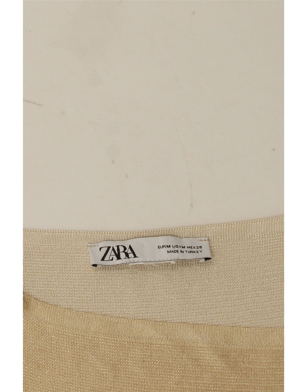 Krótki top damski Zara UK 12 w kolorze średniego beżu