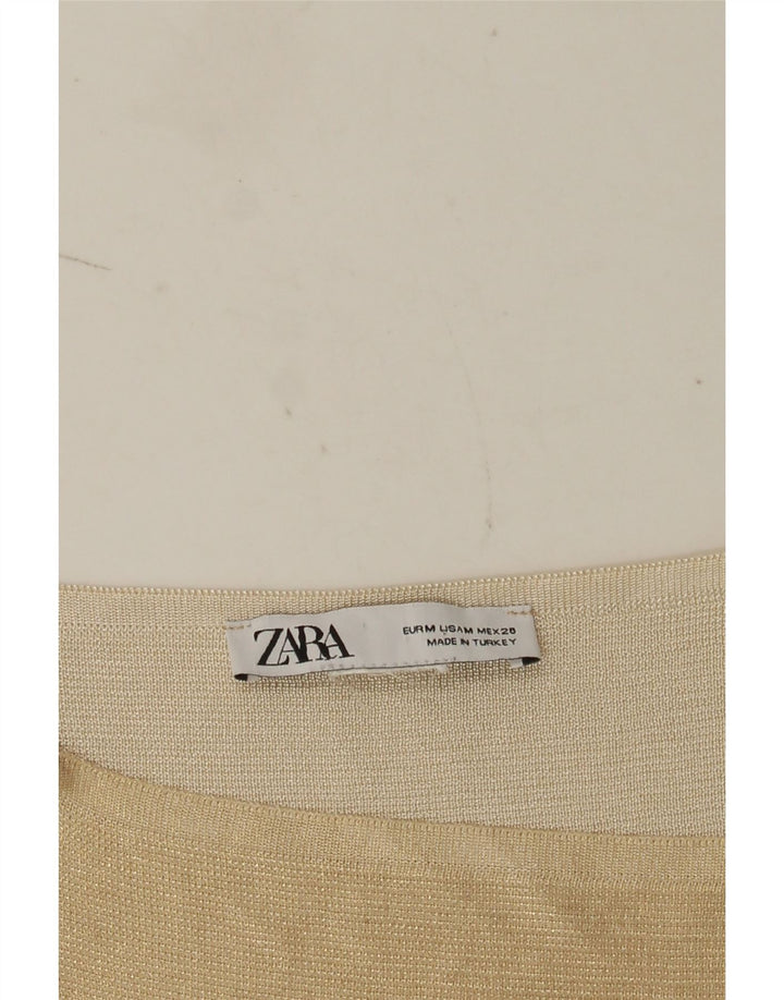 Krótki top damski Zara UK 12 w kolorze średniego beżu