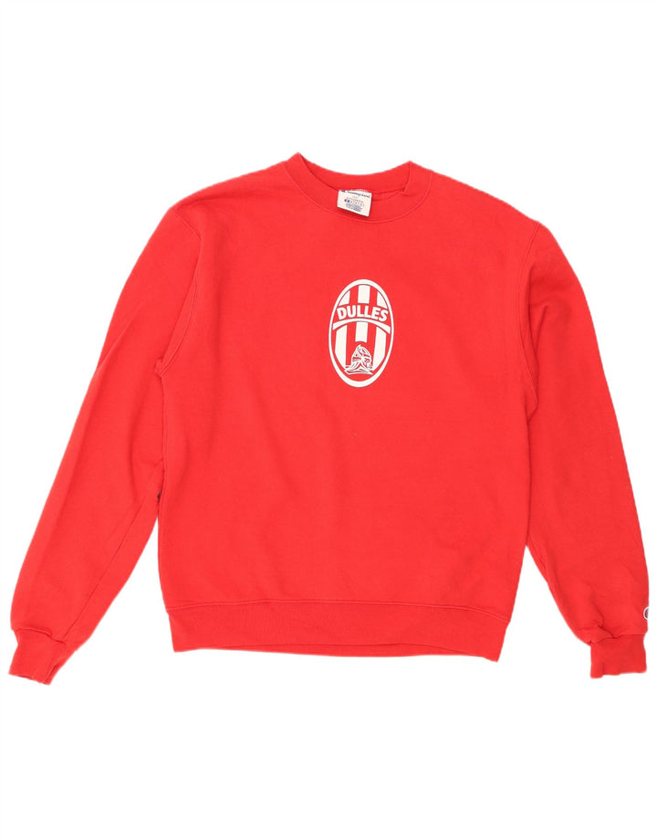 CHAMPION Mens Graphic Sweatshirt Jumper Medium Red Cotton