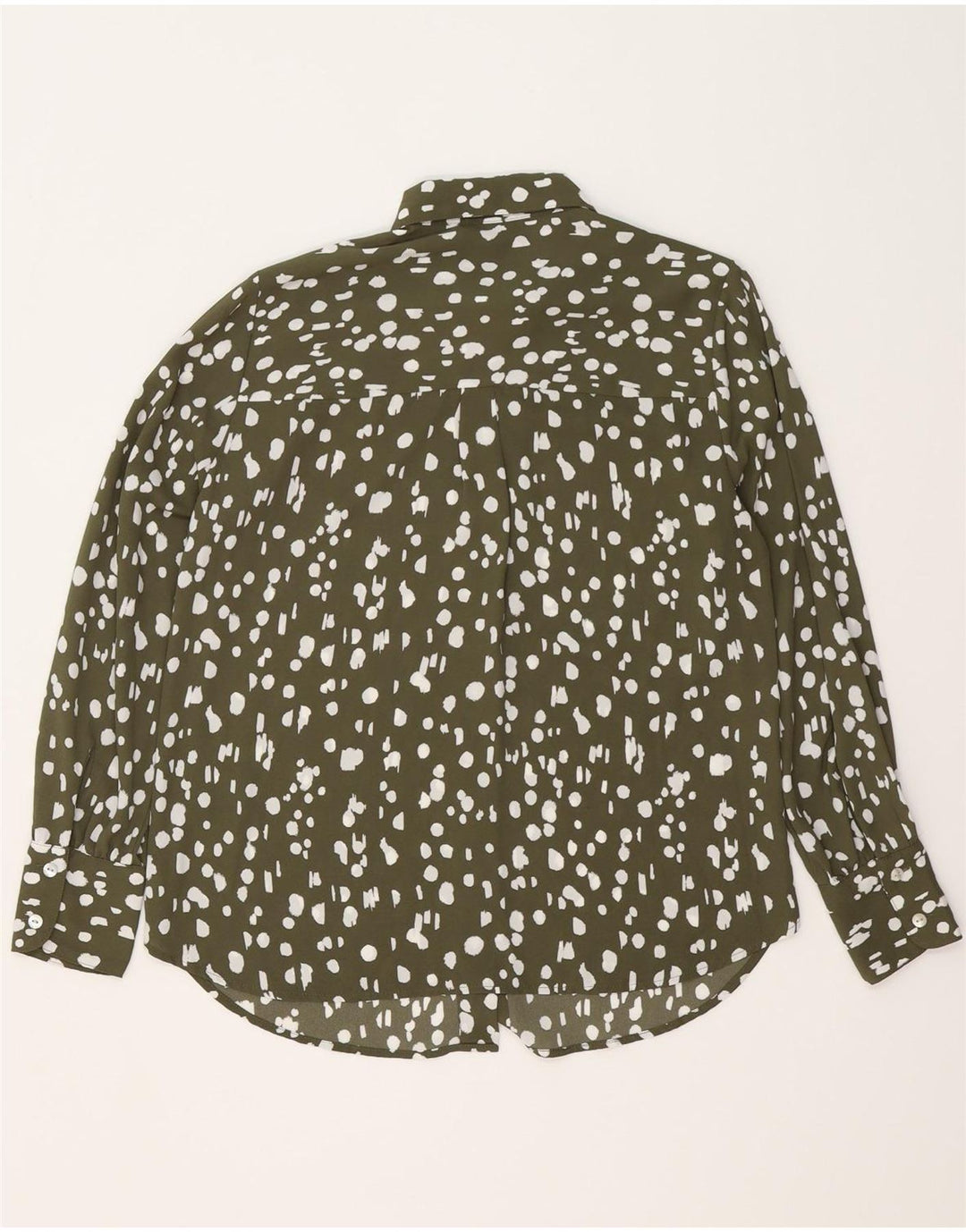 Marks & Spencer Damska koszula oversize UK 10, mała, khaki, nakrapiana, poliester