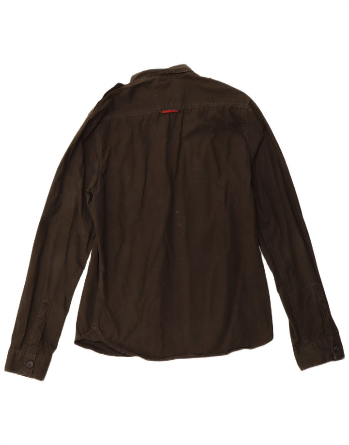 SUPERDRY Męska koszula wojskowa, duża, bawełniana khaki