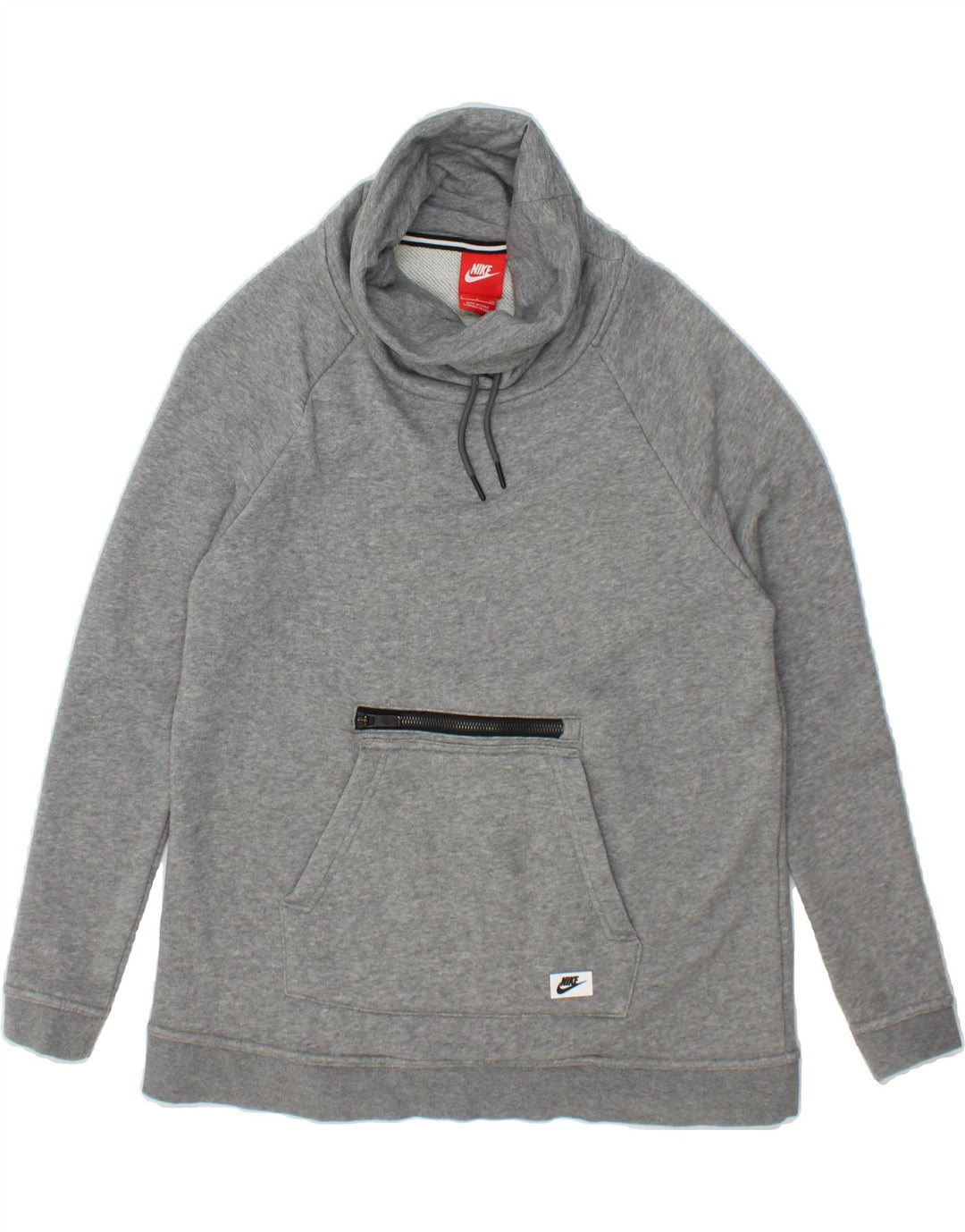 NIKE Womens Roll Neck Sweatshirt Jumper UK 10 Small Grey Cotton Vintage Nike and Second-Hand Nike from Messina Hembry 