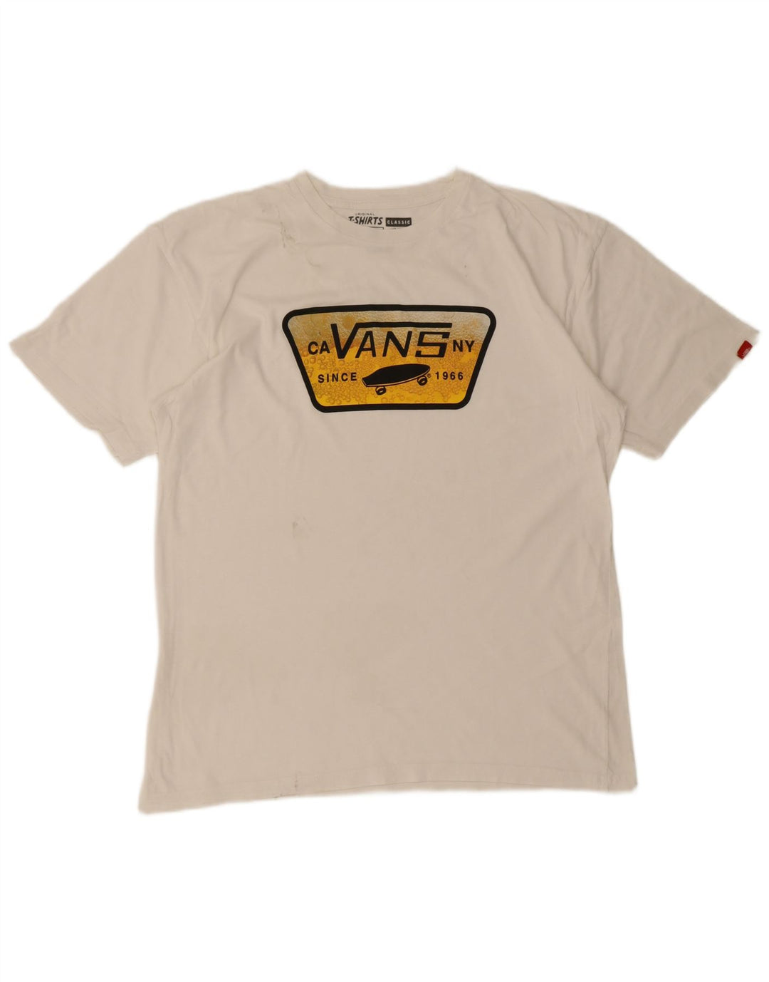 Męski T-shirt z grafiką Vans, duży, biały, bawełniany