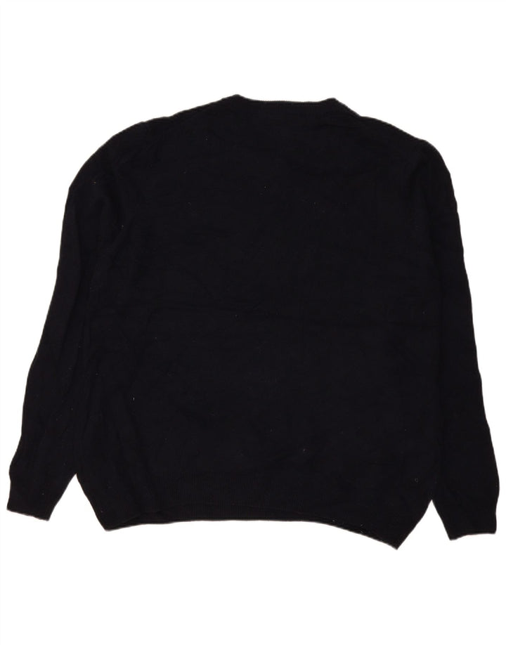 Marks & Spencer Męski sweter z okrągłym dekoltem 2XL Granatowy, z owczej wełny