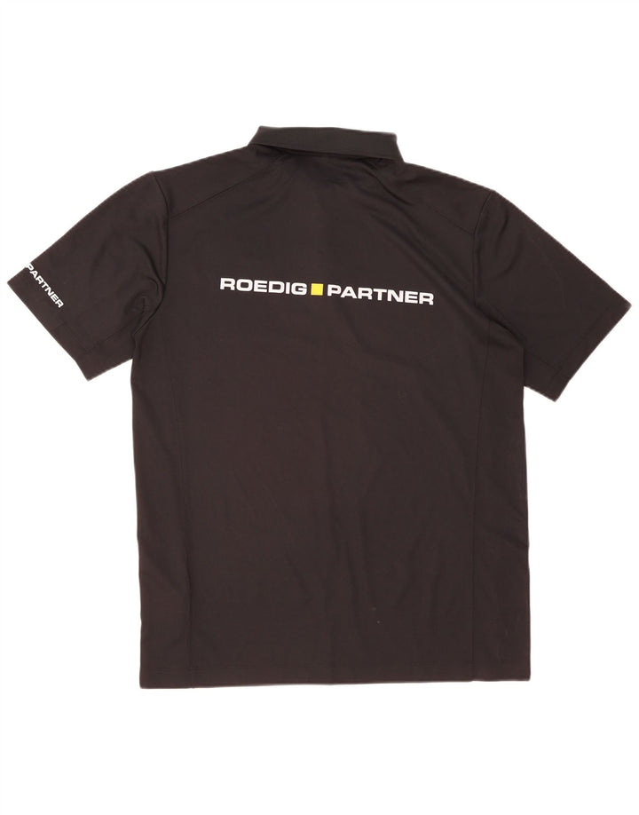 Męska koszulka polo Nike Dri Fit z grafiką, średni czarny poliester