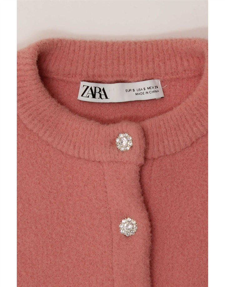 Sweter damski Zara Crop Cardigan UK 10, mały, różowy