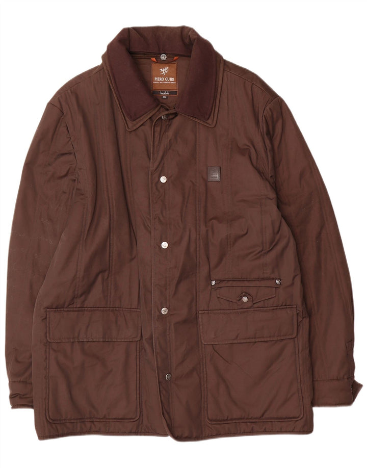 Męska kurtka użytkowa Piero Guidi UK 46 3XL Brązowa, bawełniana