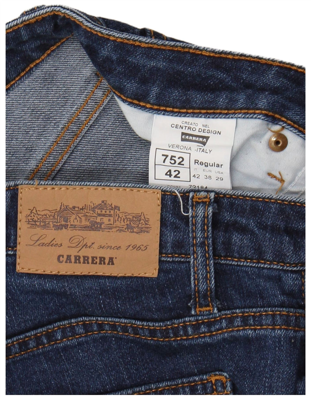 CARRERA Womens 752 Slim Jeans IT 42 Medium W29 L28 Navy Blue Cotton