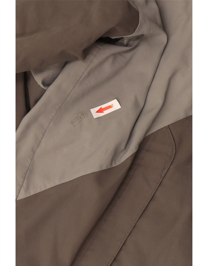 Męska kurtka przeciwdeszczowa Adidas UK 40, duża, szara, nylonowa z blokami kolorów