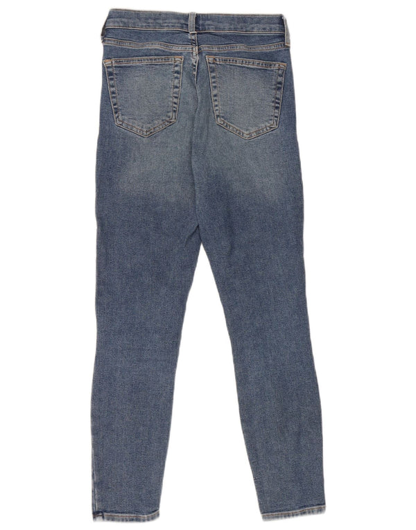 Topshop Damskie jeansy Jamie Distressed Crop Skinny W26 L25 Niebieski poliester