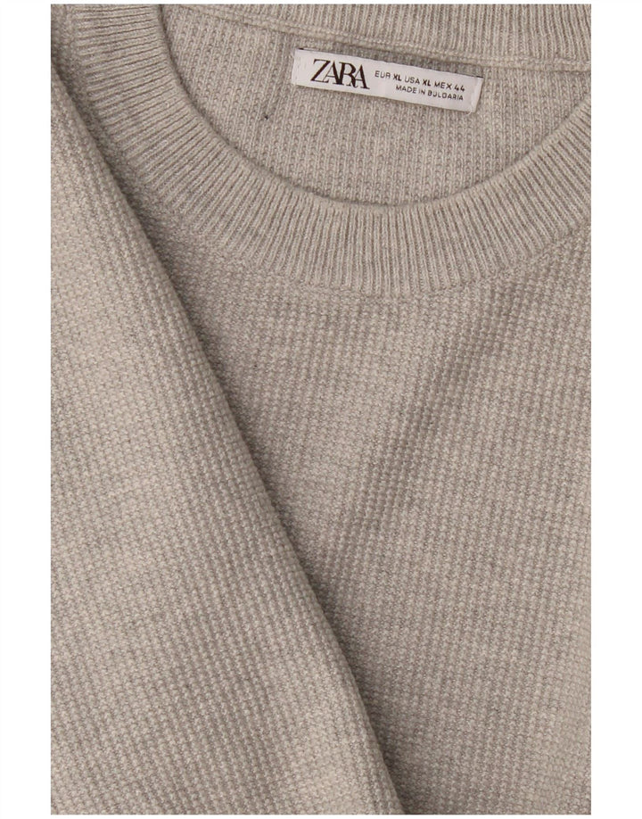 Sweter damski Zara z okrągłym dekoltem UK 18 XL, szary