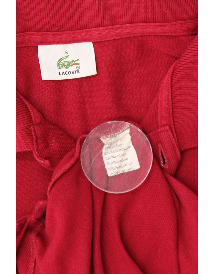 Męska koszulka polo LACOSTE, rozmiar 6 XL, bordowa bawełna