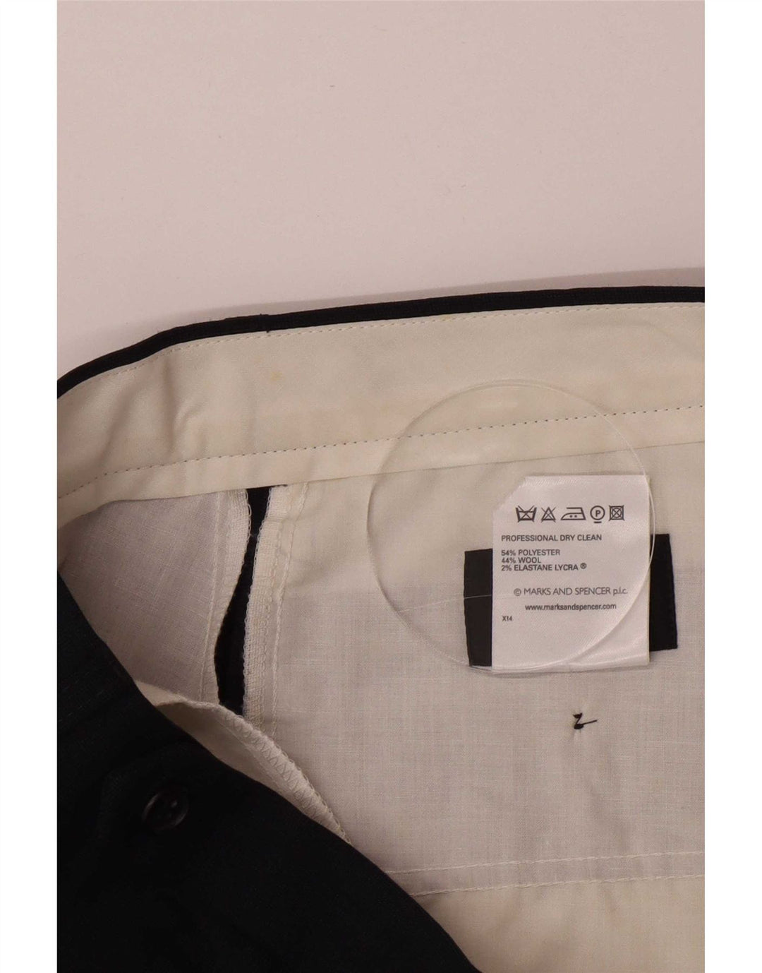 Marks & Spencer Męskie spodnie garniturowe W34 L33 Granatowy poliester