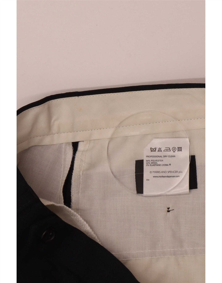 Marks & Spencer Męskie spodnie garniturowe W34 L33 Granatowy poliester