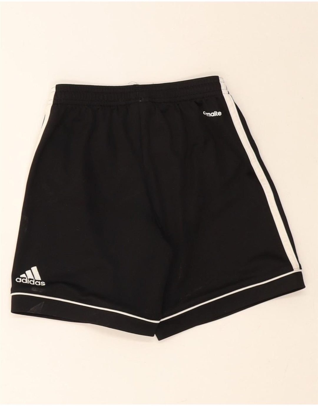 ADIDAS Boys Climalite Sport Shorts 9-10 Years Black Polyester