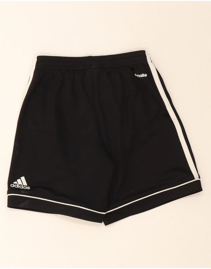 ADIDAS Boys Climalite Sport Shorts 9-10 Years Black Polyester