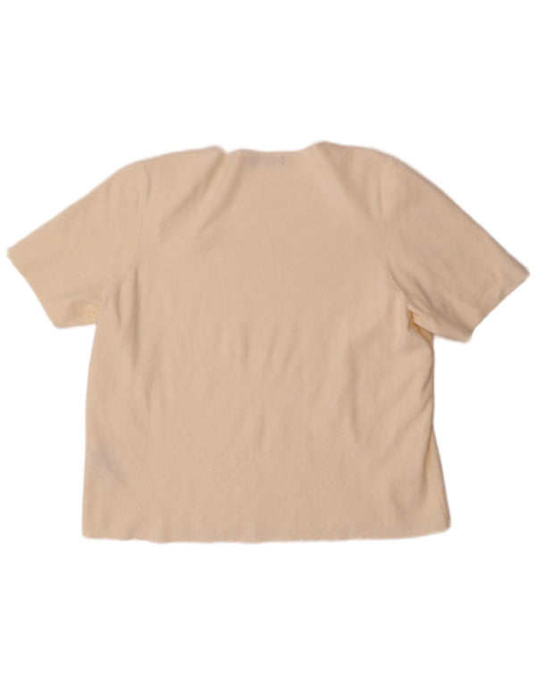 Marks & Spencer Womens T-Shirt Top UK 22 3XL Beige Viscose