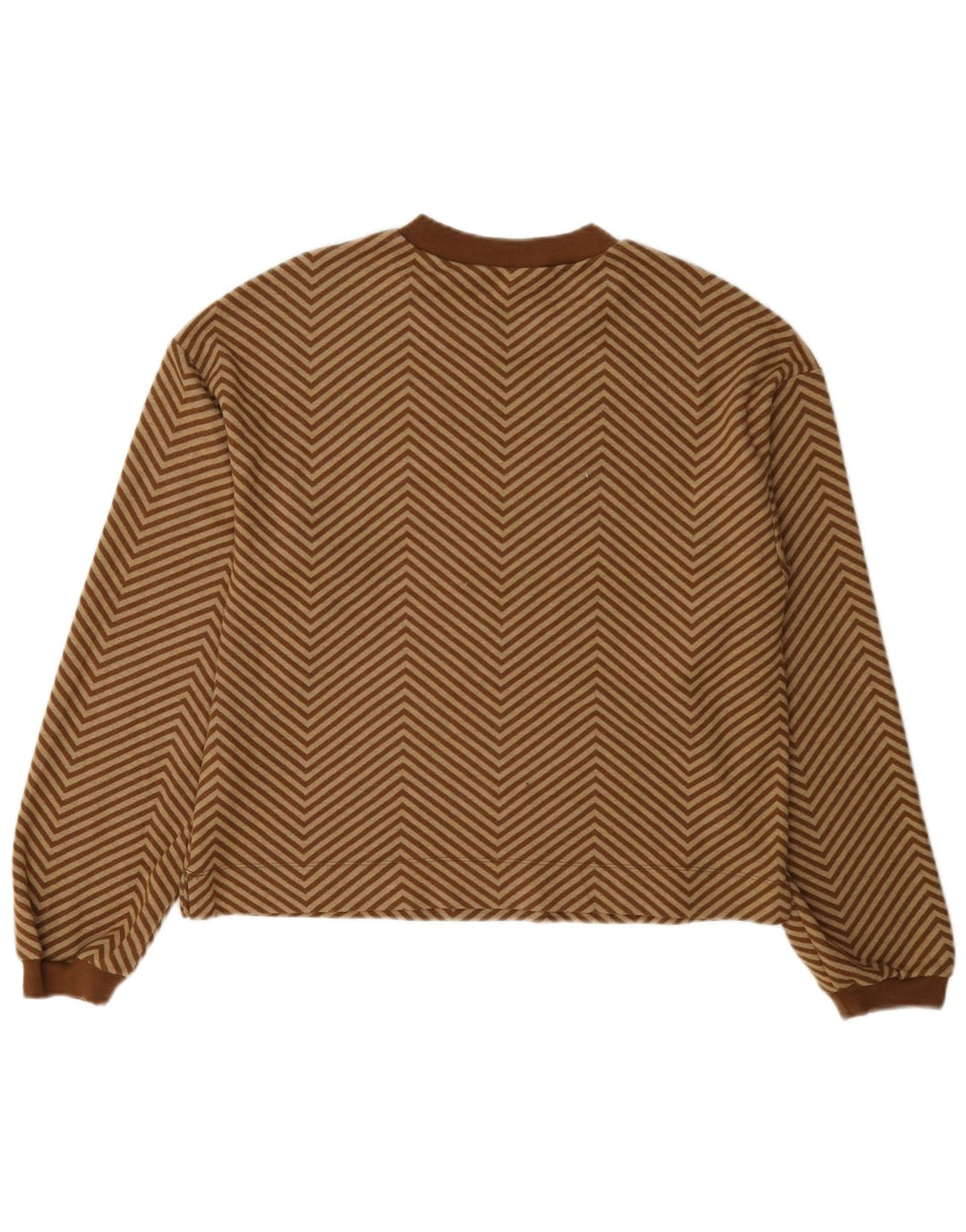 Marks & Spencer Damski sweter z okrągłym dekoltem UK 12 Średni brązowy Chevron