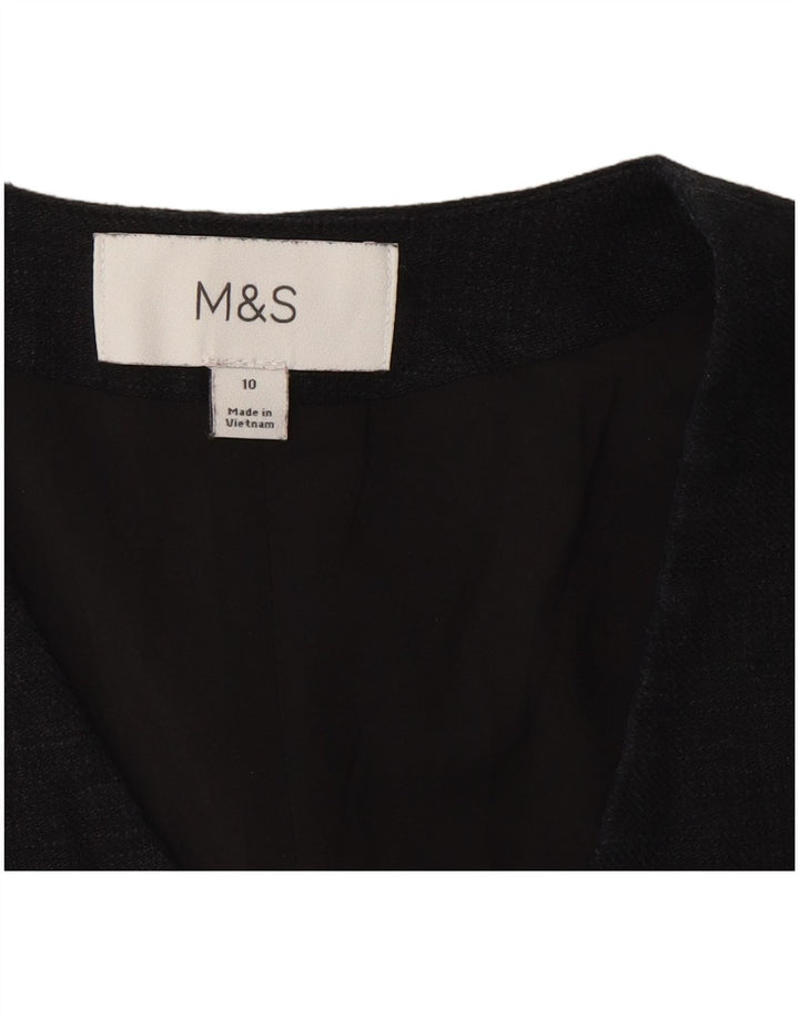 Marks & Spencer Damska kamizelka Crop UK 10, mała czarna lniana