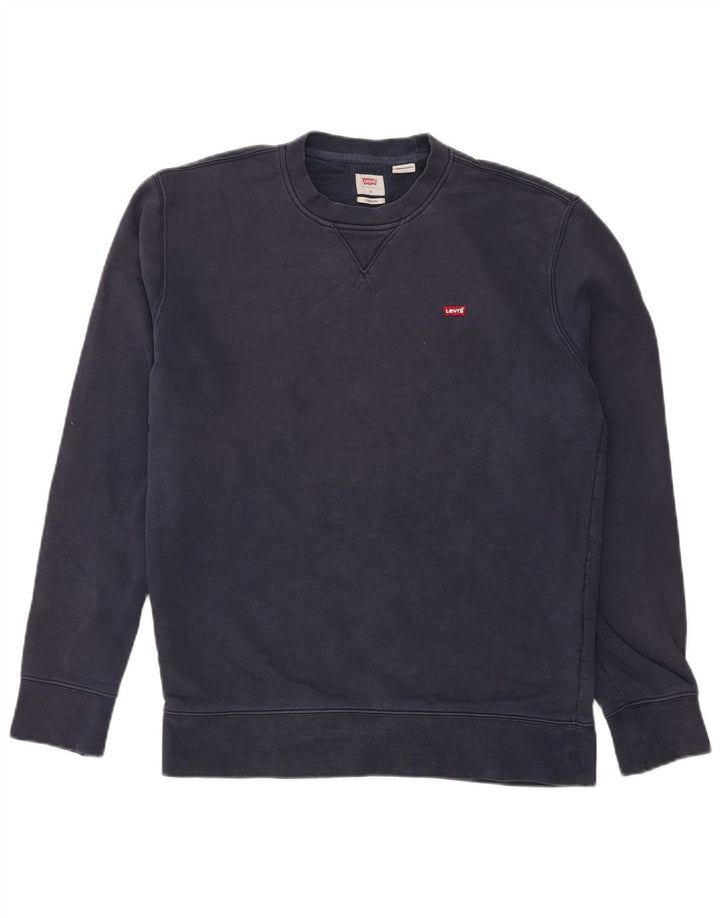 Męski sweter Levi's o standardowym kroju, średni granatowy, bawełniany