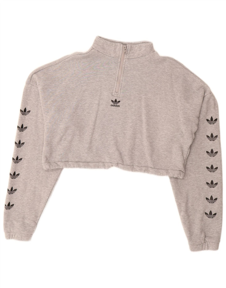 Damska bluza Adidas Oversized Graphic Jumper UK 10 Small Grey Flecked