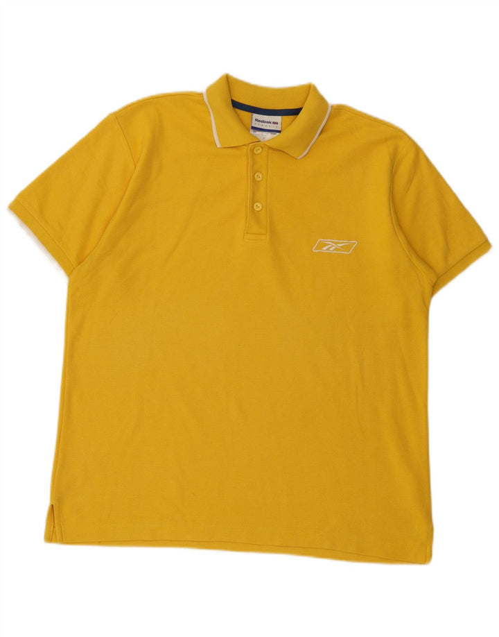 Klasyczna męska koszulka polo Reebok, średnia żółta bawełna