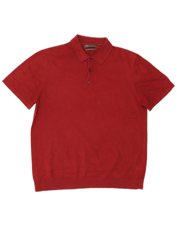 Męska koszulka polo Marks & Spencer, duża, czerwona, bawełniana