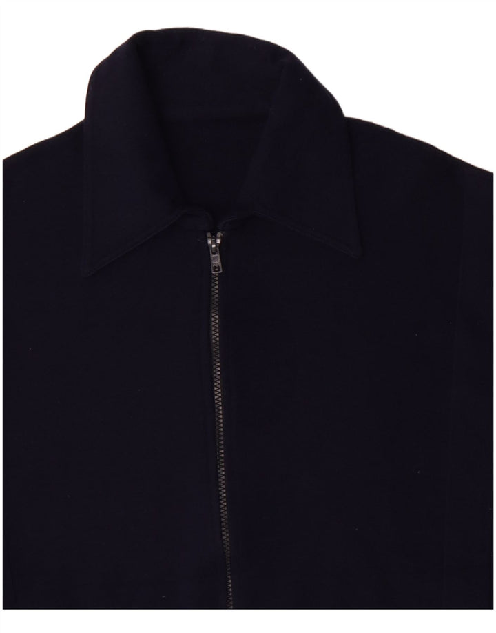 Sweter męski w stylu vintage, średni granatowy wełniany