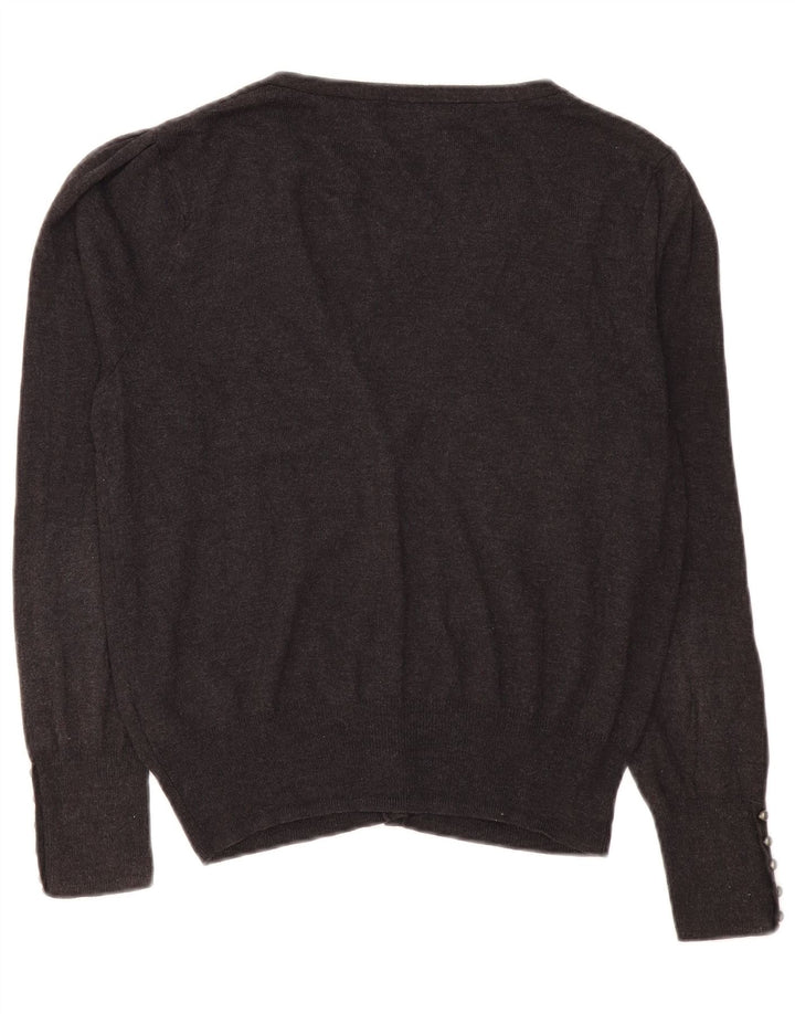 MARKS & SPENCER Damski sweter kardigan UK 16, duży, szary, wiskoza