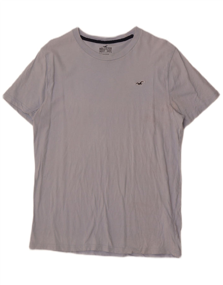 T-shirt męski Hollister, duży, niebieski, bawełniany