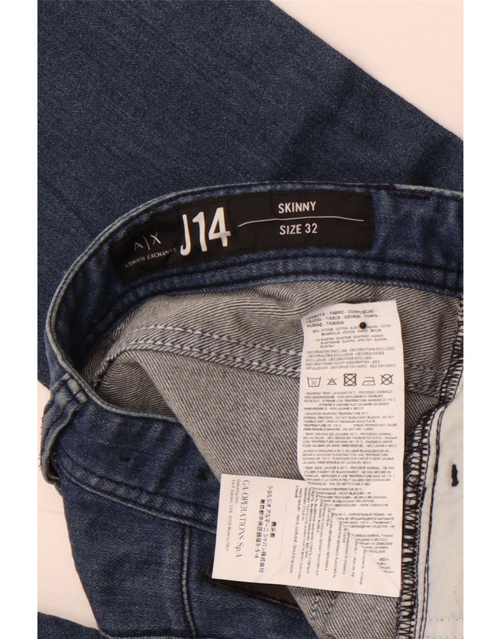 ARMANI EXCHANGE Damskie J14 Skinny Jeans W32 L31 Niebieskie bawełniane