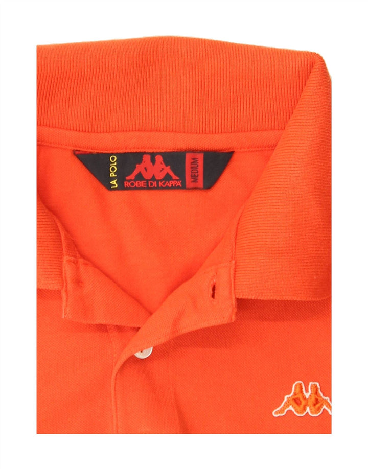 KAPPA Mens Long Sleeve Polo Shirt Medium Orange Cotton Vintage Kappa and Second-Hand Kappa from Messina Hembry 