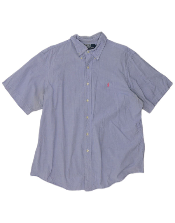 Męska koszulka Polo Ralph Lauren z krótkim rękawem, rozmiar 17 43 XL, niebieska kratka