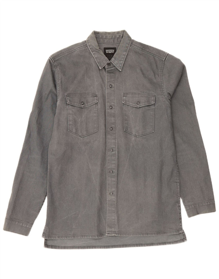 Męska koszula dżinsowa Levi's, mała, szara, bawełniana