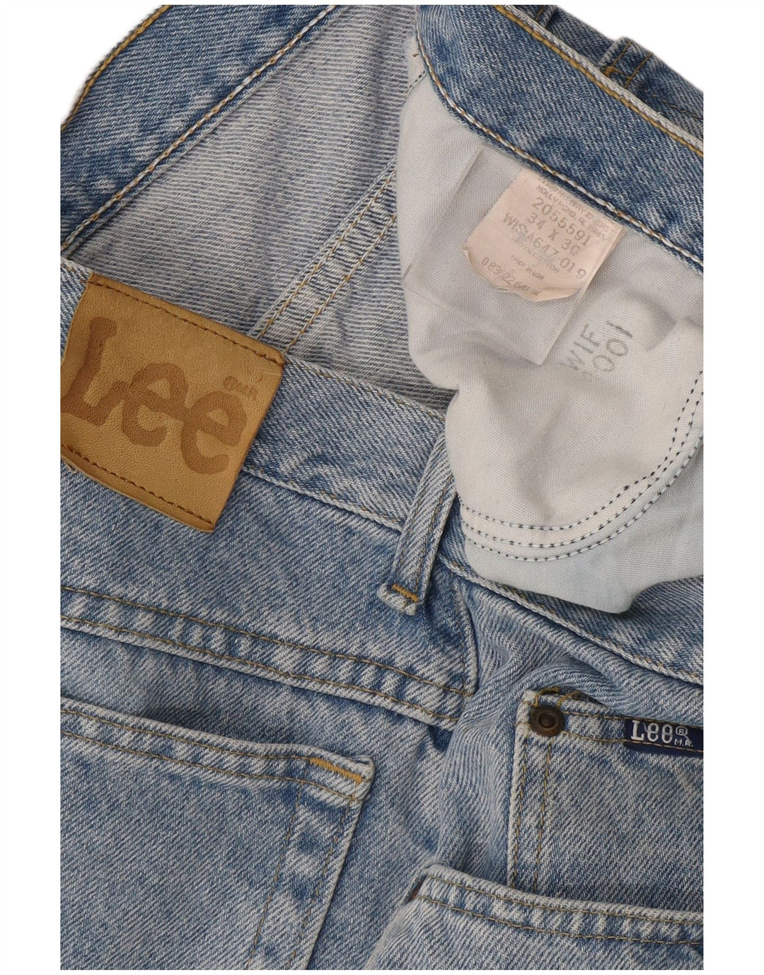 Męskie proste dżinsy Lee W34 L30 Niebieskie bawełniane