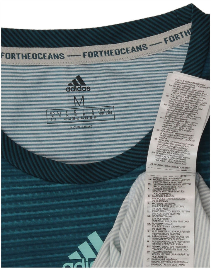 Damska kamizelka Adidas Top UK 12/14 Średni niebieski poliester w paski