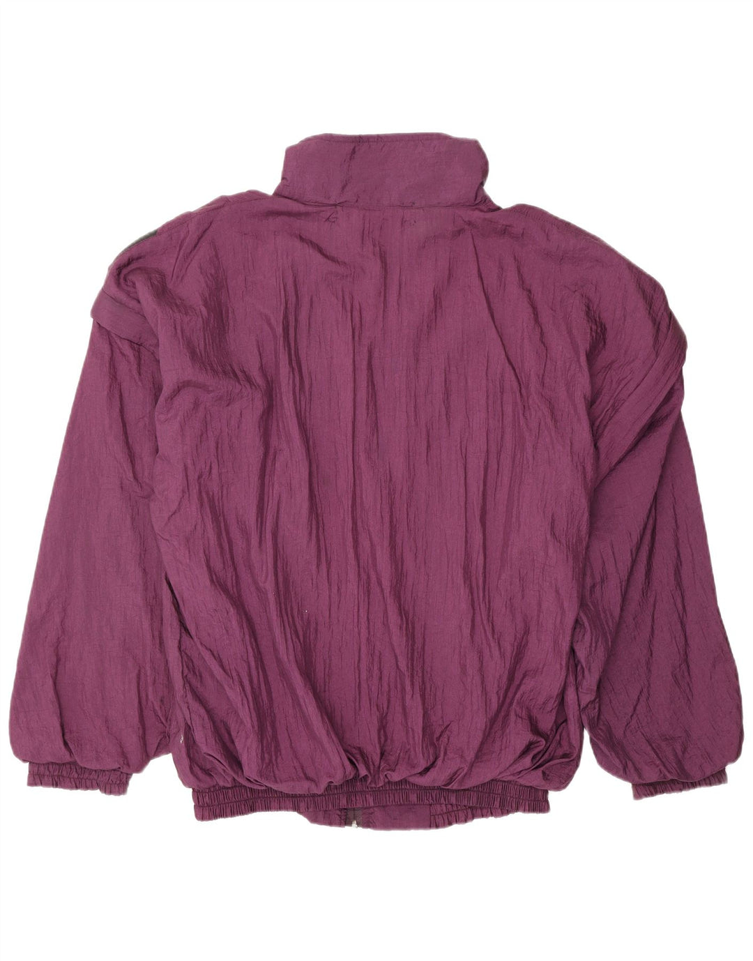 Vintage męska kurtka dresowa 2XL bordowy nylon z blokami kolorów