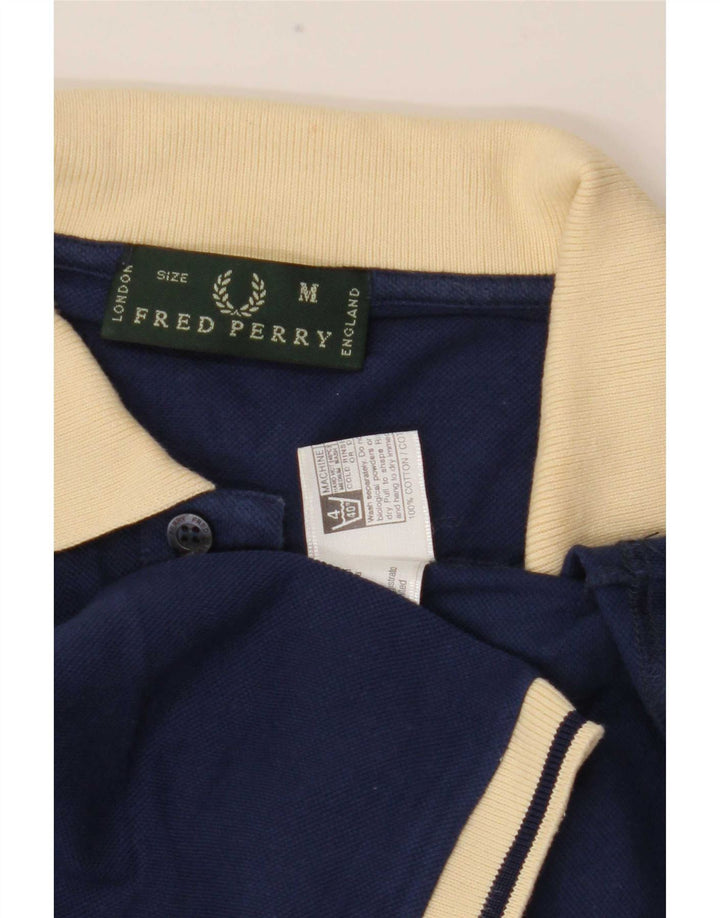 Męska koszulka polo Fred Perry, średnia, granatowa, bawełniana w bloki kolorów