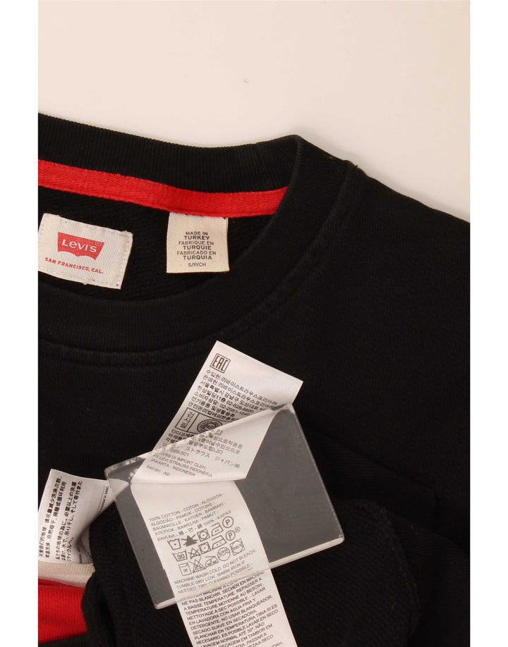 Męska bluza Levi's z grafiką, mała, czarna, bawełniana w bloki kolorów