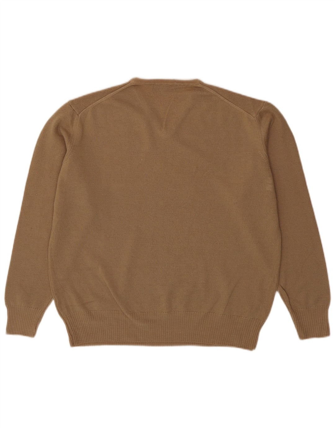 Męski sweter Zara z dekoltem w kształcie litery V, XL, brązowa wełna
