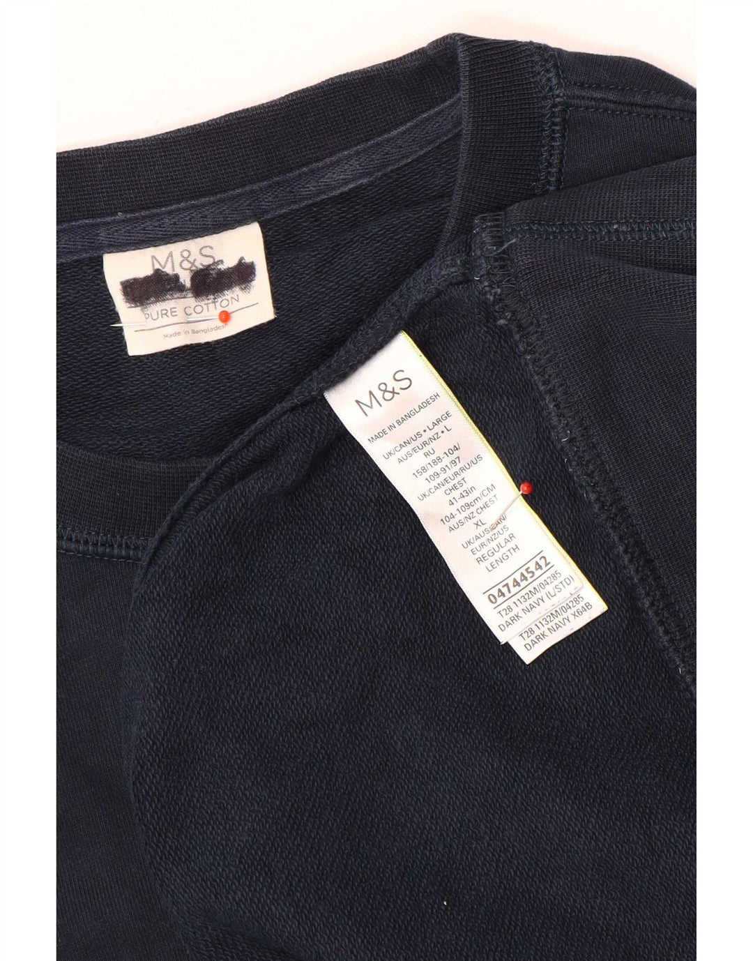 Marks & Spencer Męski sweter, duży, granatowy, bawełniany